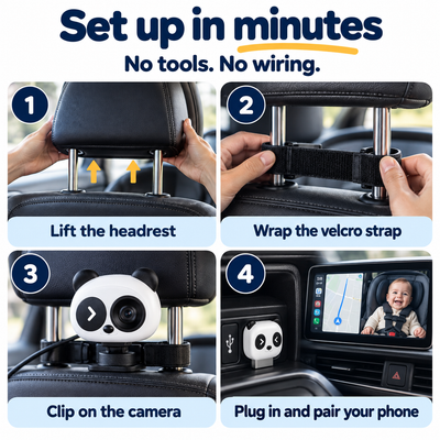 Backseat Buddy Baby Car Camera with Wireless CarPlay